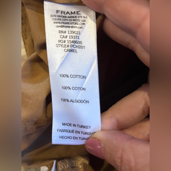 NEW Frame Pleat Front Wide Leg Camel Chinos/Pants - Picture 16 of 16